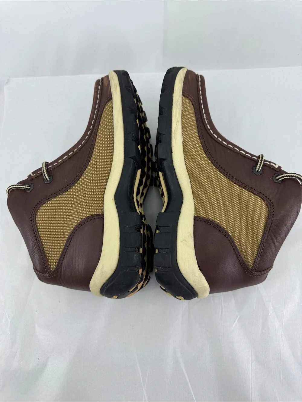 Buffalino B-Boots Brown Leather & Tan Canvas Chukkas Boots, EU 40 M 7.5, W 9